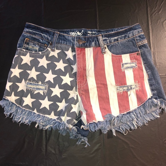 Mossimo Supply Co. Pants - High rise distressed american flag shorts